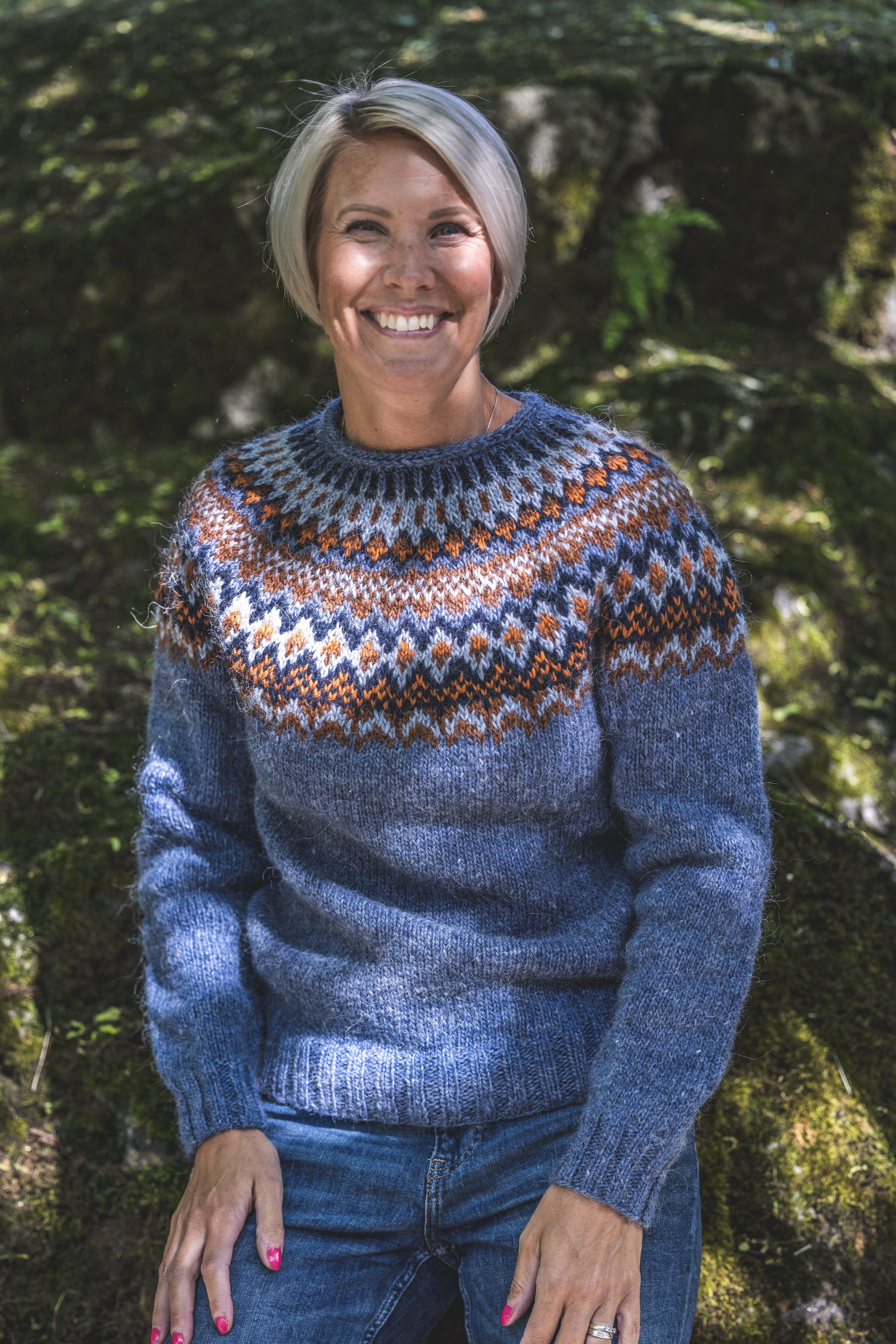 Icelandic Kuuraneule Blue Lettlopi Wool Sweater Knitting Kit