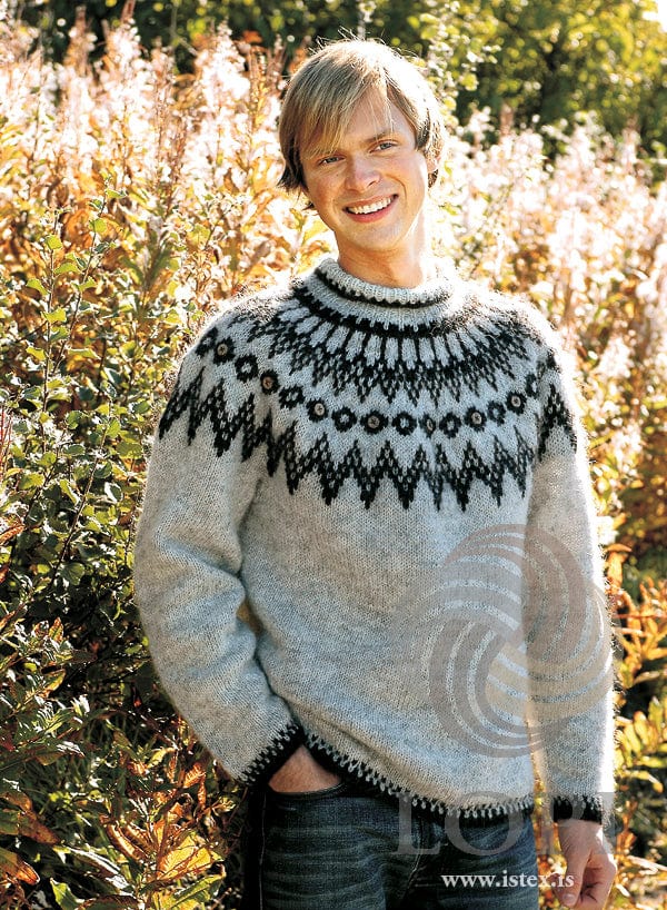 Hringur  Icelandic sweater Grey Heather - Knitting Kit - The Icelandic Store