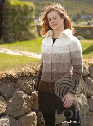 Land - Blue Long wool Jacket - Knitting Kit