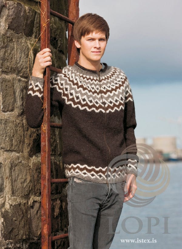 Hlekkur - Green Grey sweater Knitting Kit - The Icelandic Store
