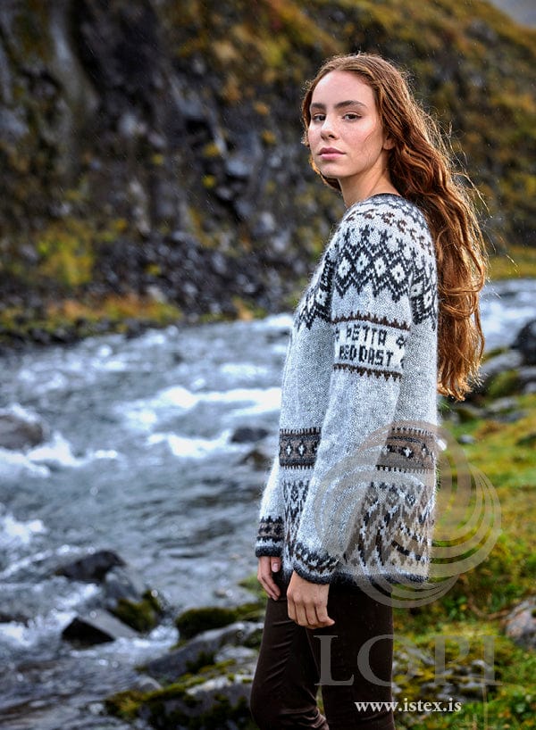 Ættarmót - Natural colored wool cardigan - Knitting Kit - The Icelandic Store