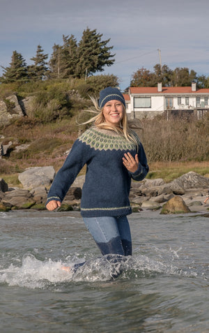 Lote Unisex Blue Lettlopi Wool sweater - Knitting Kit