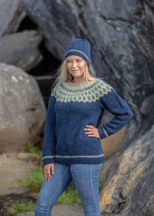 Lote Unisex Blue Lettlopi Wool sweater - Knitting Kit