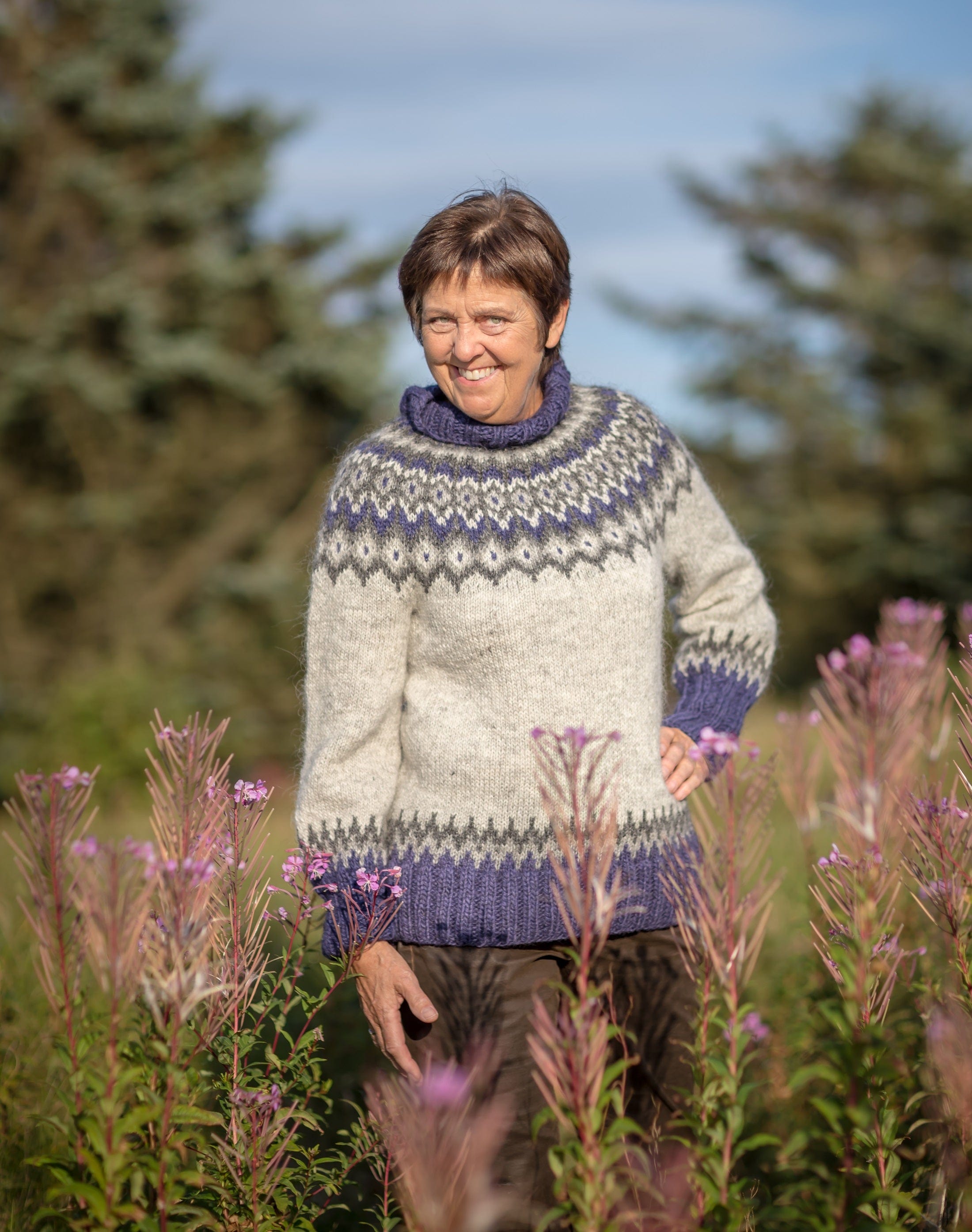 Margret Lettlopi Grey Wool sweater - Knitting Kit - The Icelandic Store