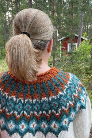 Margret White Lagoon Lettlopi Wool sweater - Knitting Kit