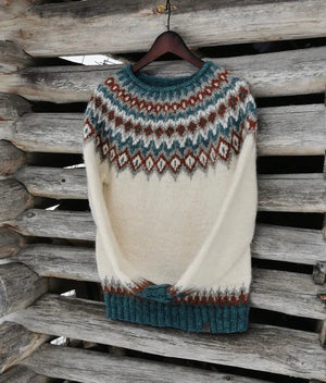 Margret White Lettlopi Wool sweater - Knitting Kit