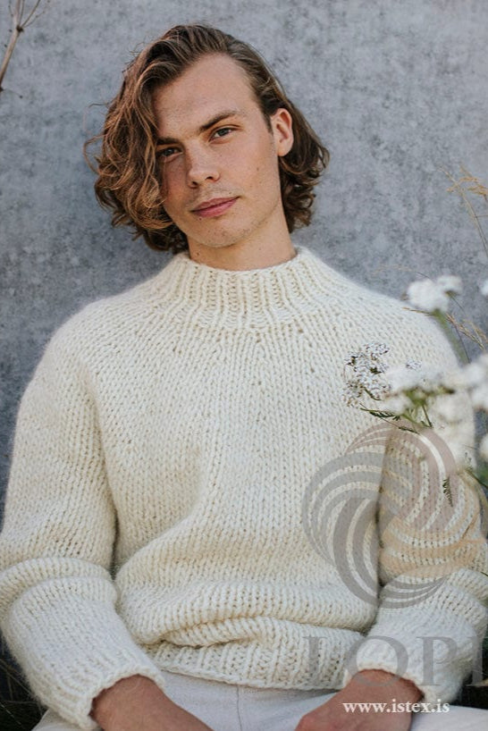 OK Glacier White Bulky Sweater Knitting Kit