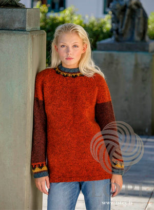 Pæling - Orange Wool Cardigan Sweater Knitting Kit