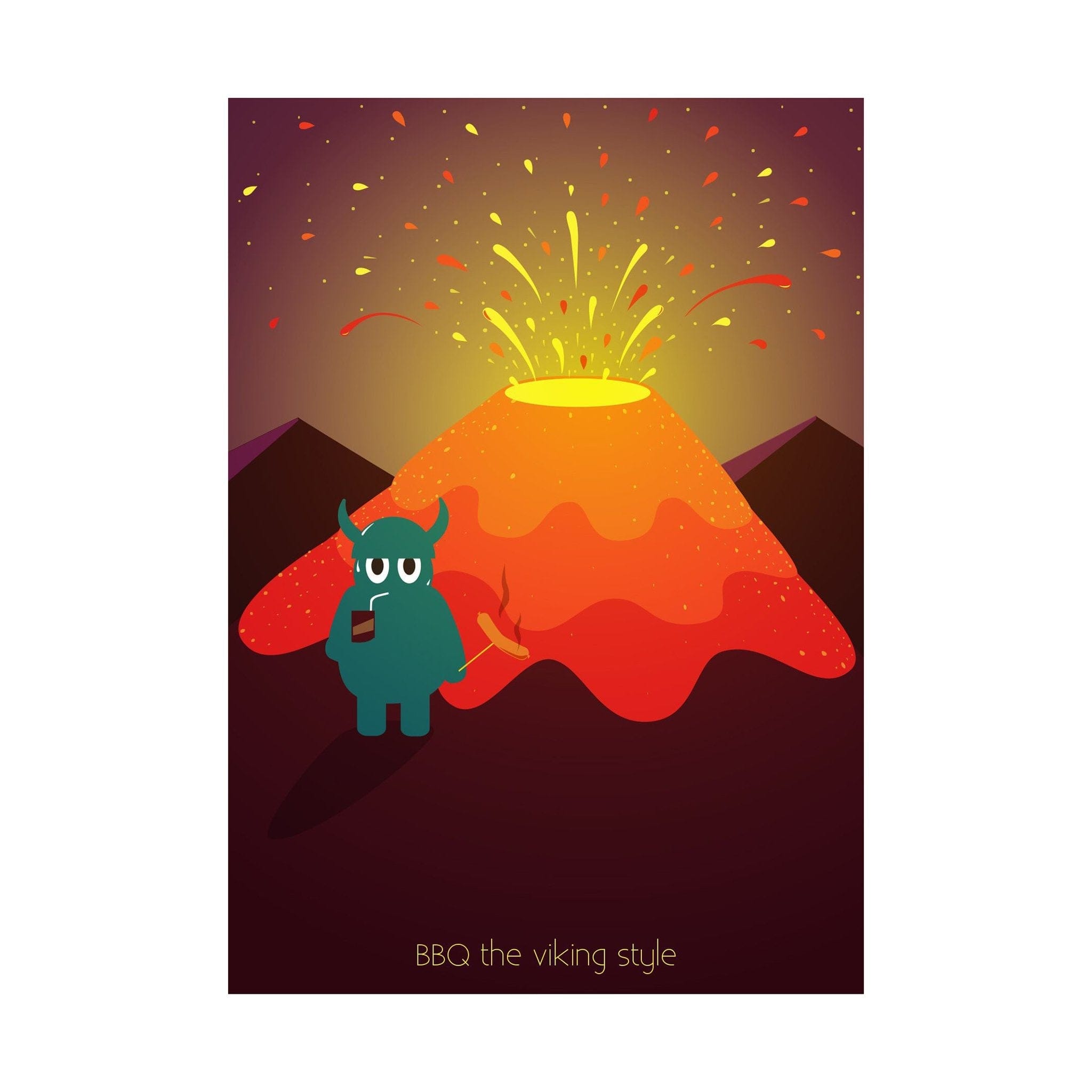 BBQ the Viking Style | Postcard