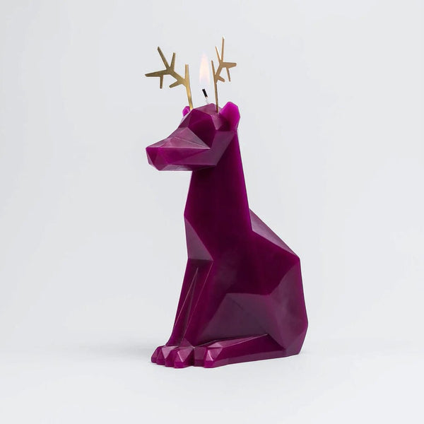 Dyri Reindeer Burgundy Candle - Pyropet - The Icelandic Store