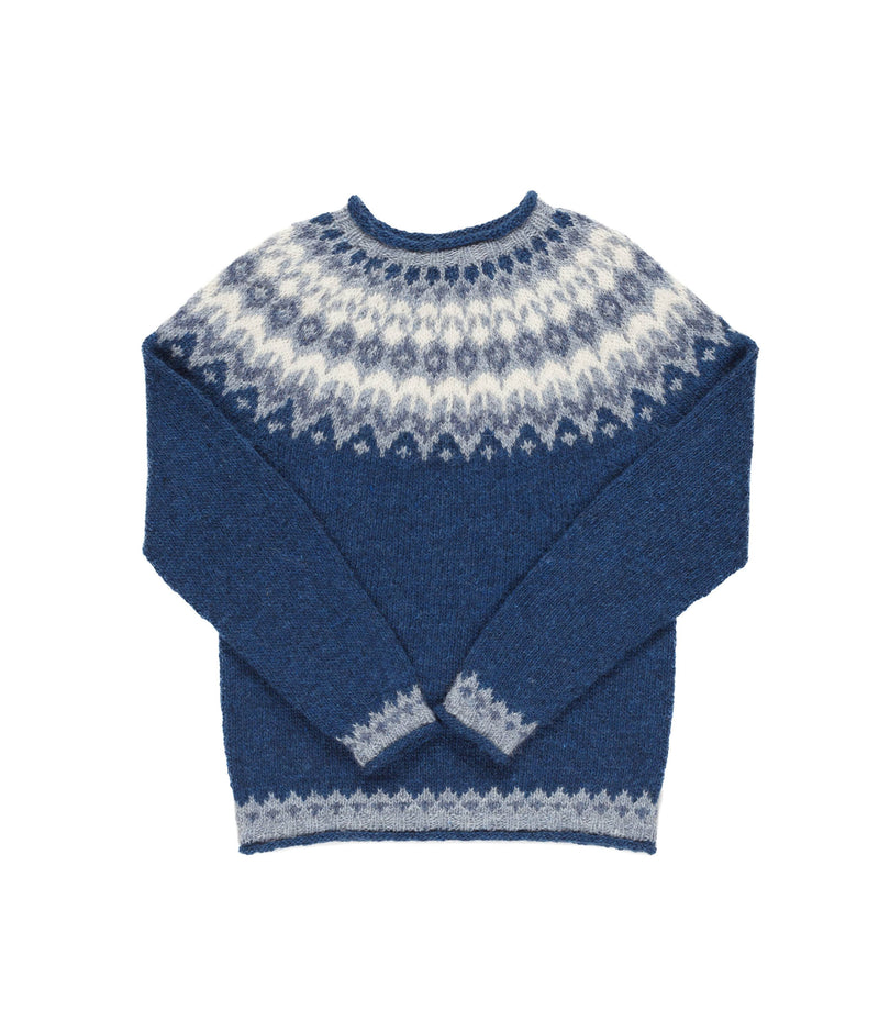 Riddari - Icelandic Blue lettlopi Knitting Kit. Lopi Riddari Sweater knitting Kit - The Icelandic Store