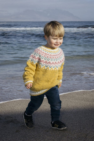 Riddari Yellow Children sweater  - Knitting Kit