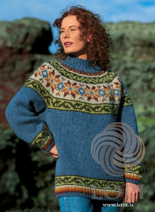 Snærós   - White Wool sweater knitting kit - The Icelandic Store