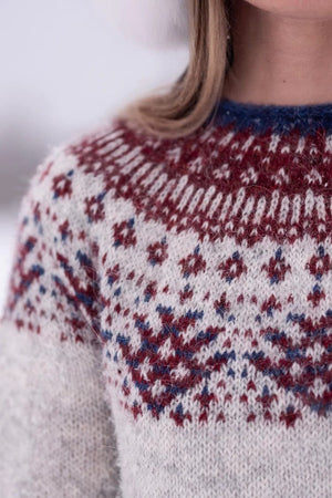 Rova  Light Grey Sweater Knitting Kit