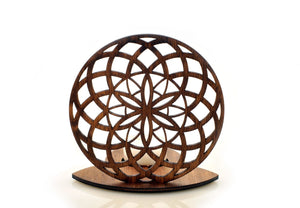 Flower of Life Plywood Candle Holder Laser Cut