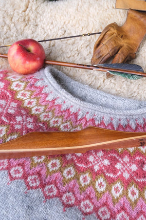 Skjaldmær - Fjallalopi Frost Grey wool sweater Knitting Kit