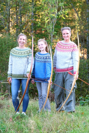 Skjaldmær - Fjallalopi Grey Green wool sweater Knitting Kit