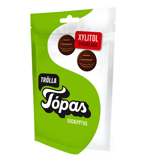 Green Giant Trölla Tópas pastilles with Eucalyptus flavour