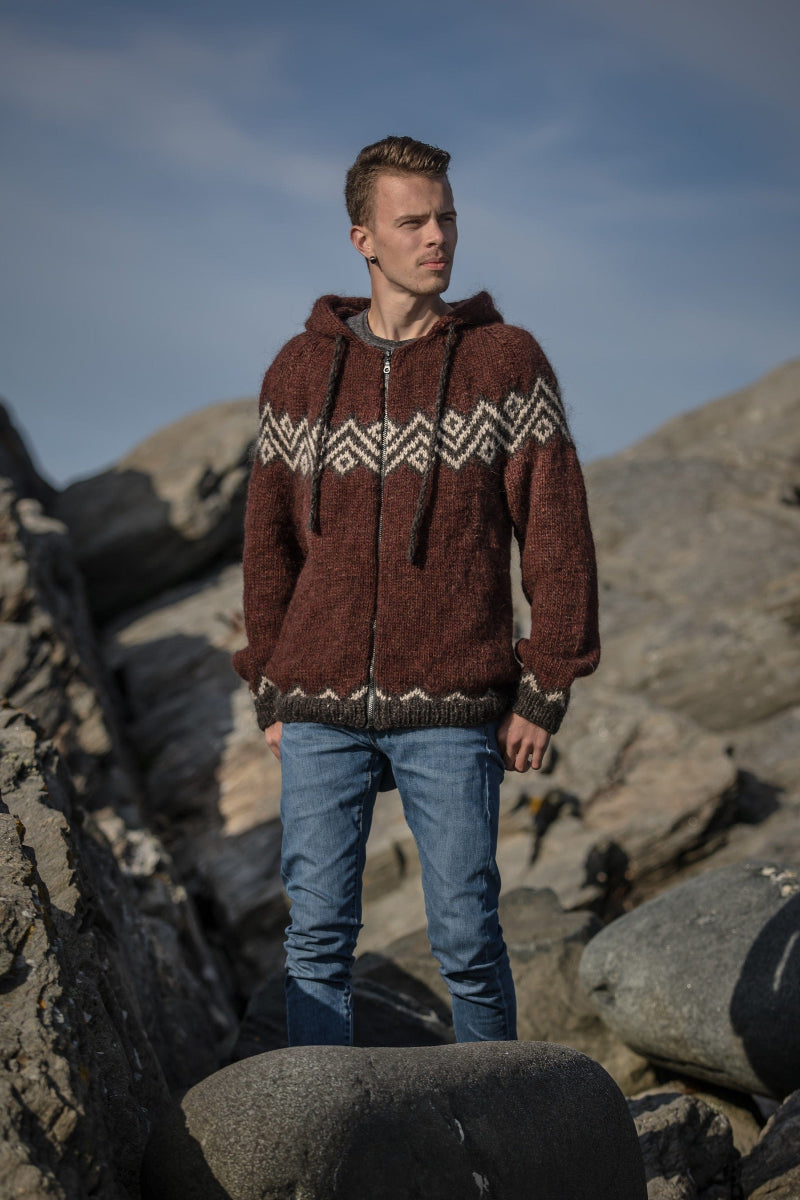 Urdan Mens Knitted Cardigan Zip Front Knitting Kit Tove Richter