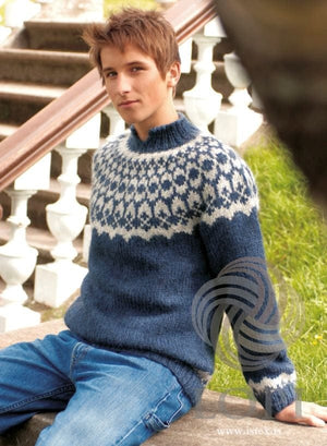 Virki - Blue Icelandic sweater - Knitting Kit