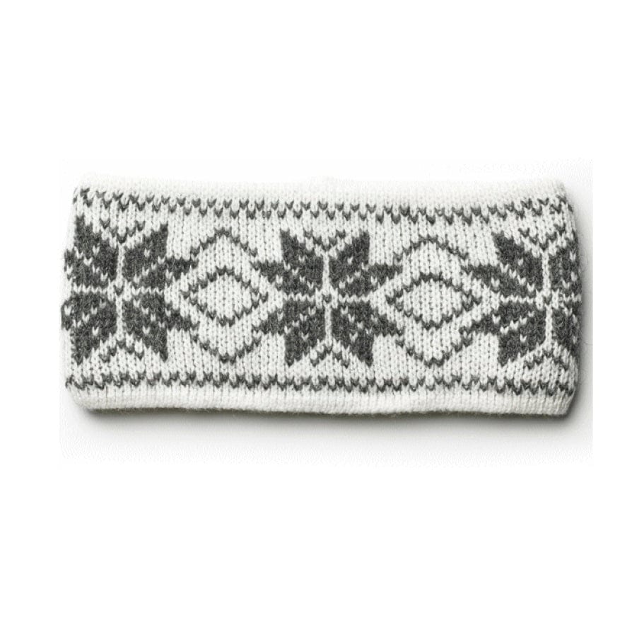 White Varma Wool Headband - Eight Petalled Rose Flower pattern - The Icelandic Store