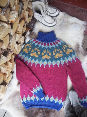 The Wilderness sweater Fuchsia -  Alafosslopi Knitting Kit