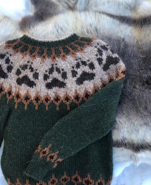 The Wilderness sweater Garden Green -  Alafosslopi Knitting Kit
