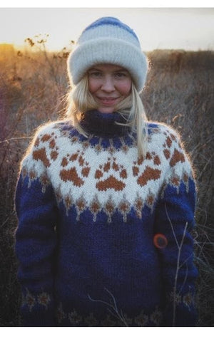 The Wilderness sweater Space Blue -  Alafosslopi Knitting Kit