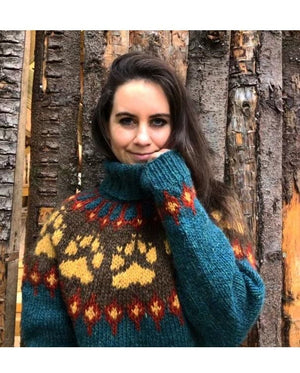 The Wilderness sweater Teal Heather Tonje Blomseth edition -  Alafosslopi Knitting Kit