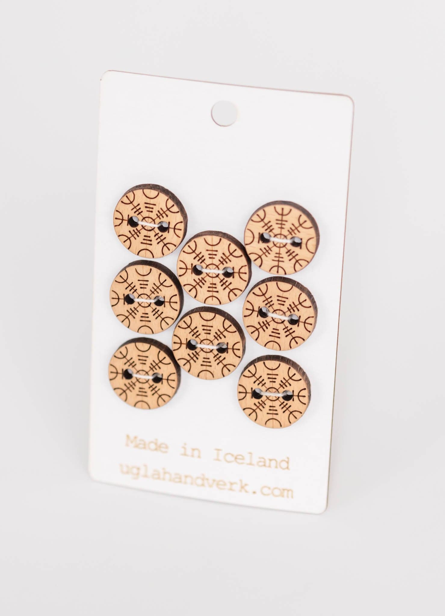 Wooden Buttons - Helm of Awe - The Icelandic Store