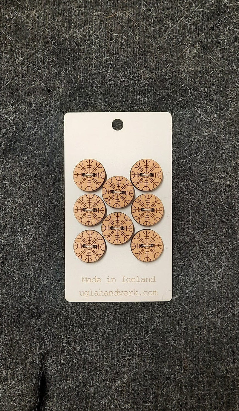 Wooden Buttons - Helm of Awe - The Icelandic Store