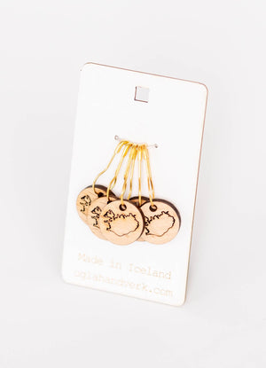 Wooden Stitch Markers - Iceland