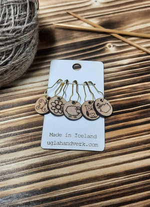 Wooden Stitch Markers - Set of 5