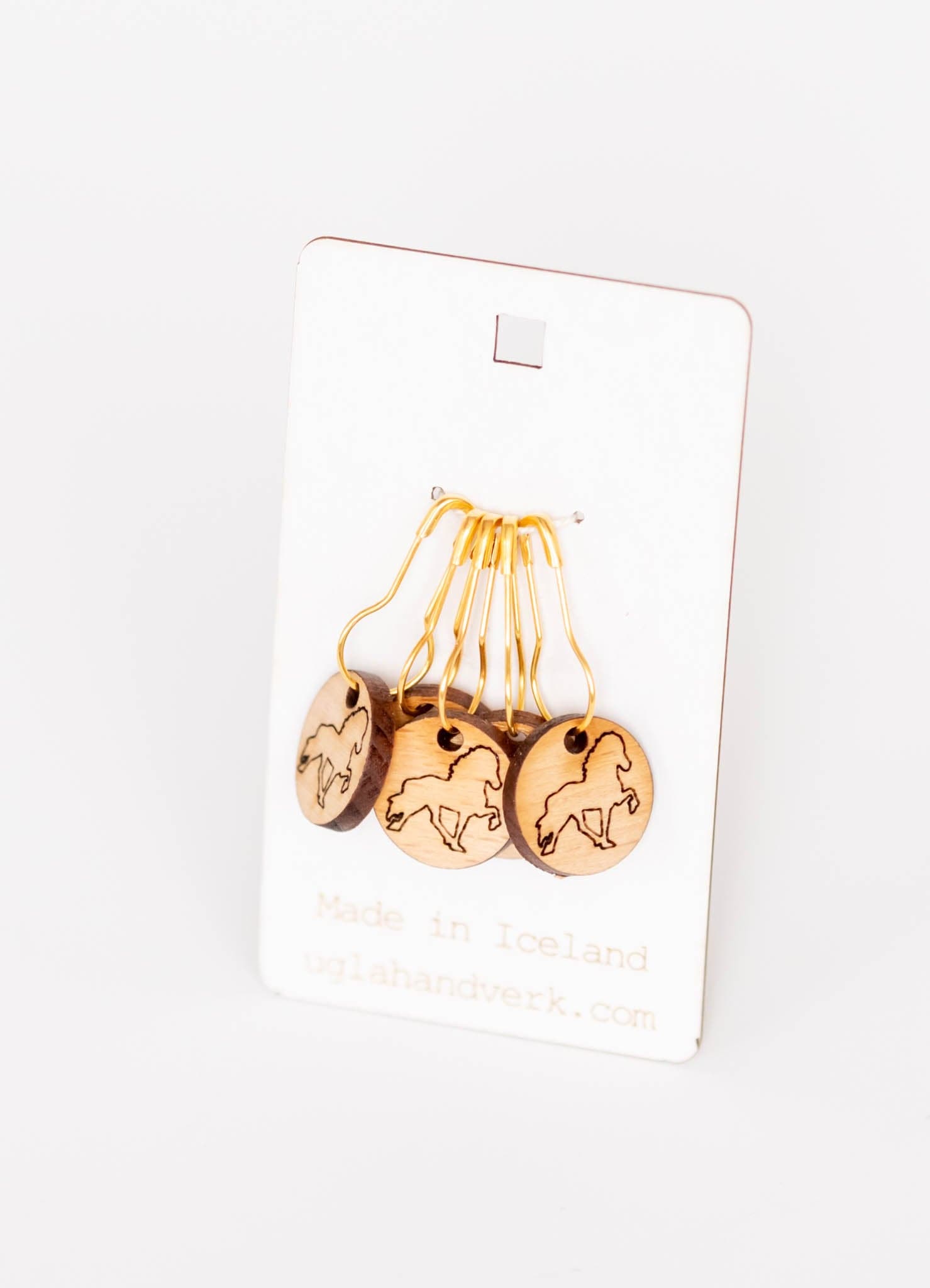 Wooden Stitch Markers - Icelandic Horses - The Icelandic Store