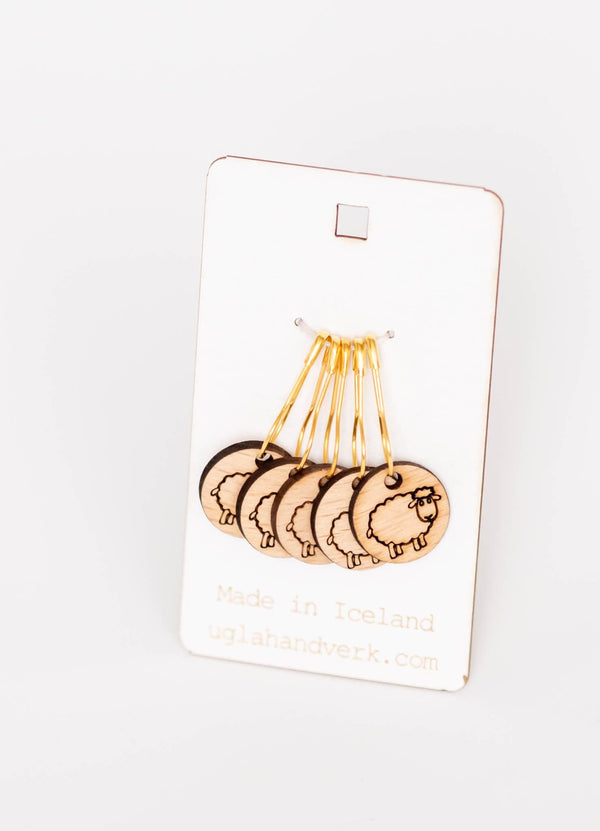 Wooden Stitch Markers - Icelandic Sheep - The Icelandic Store
