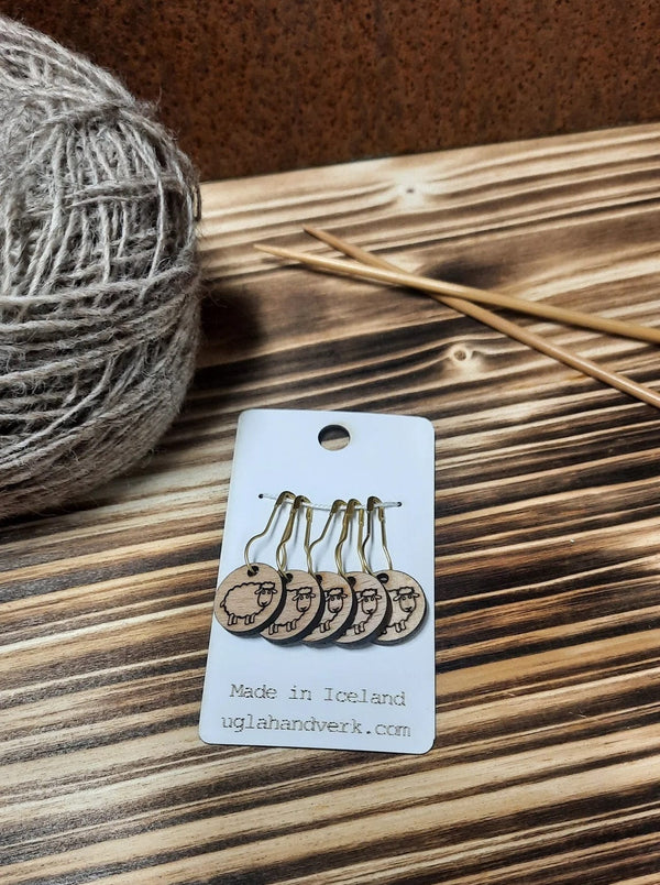 Set of 5 Icelandic Sheep Stitch Markers. Knitters Helper