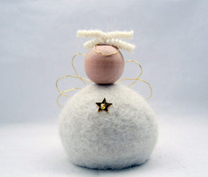 Felted wool Angel - White