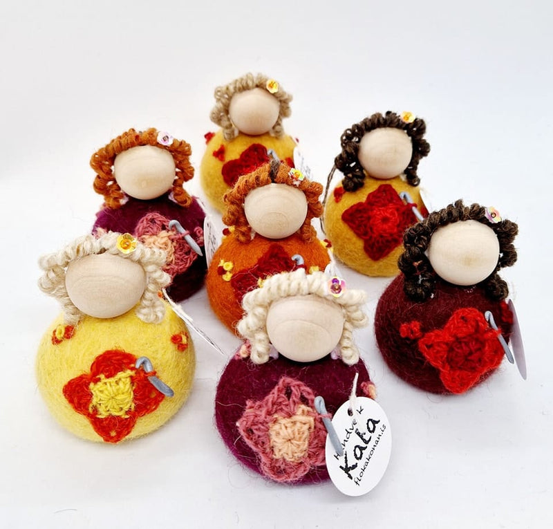 Felted wool Crochet Lady - Yellow - The Icelandic Store
