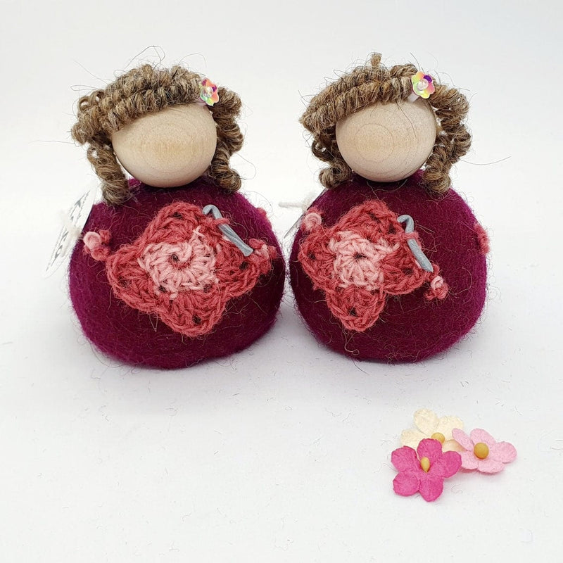 Felted wool Crochet Lady - Purple - The Icelandic Store