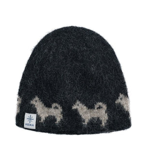 Wool Hat Beanie Black - Icelandic sheepdog