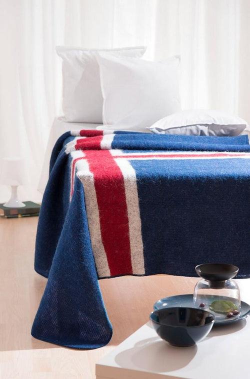 Wool Throw Blanket with National Flag of Iceland Icelandic woolen blanket