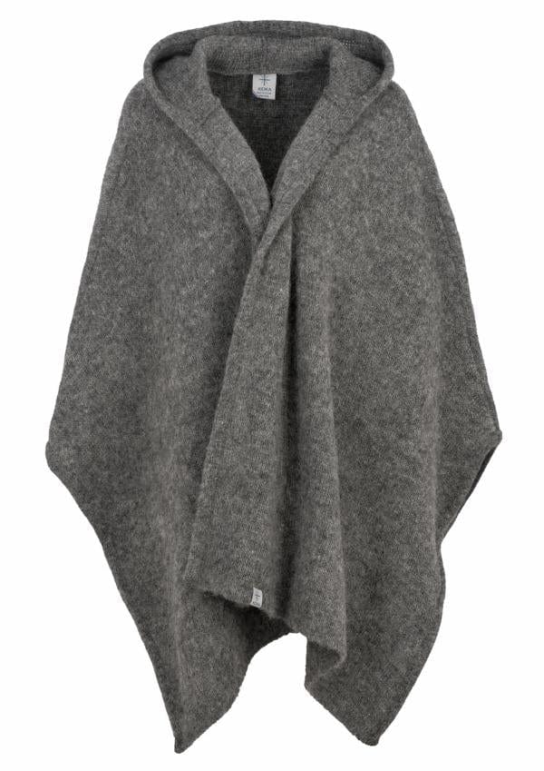 Poncho Cape Open Front Wrap - Grey