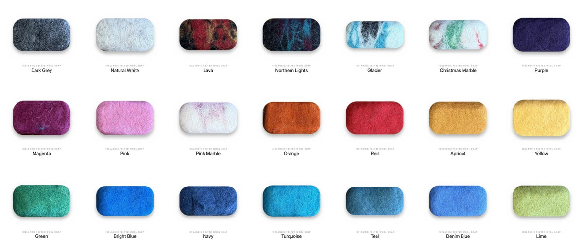Icelandic Felted Wool Soap – all 21 colours