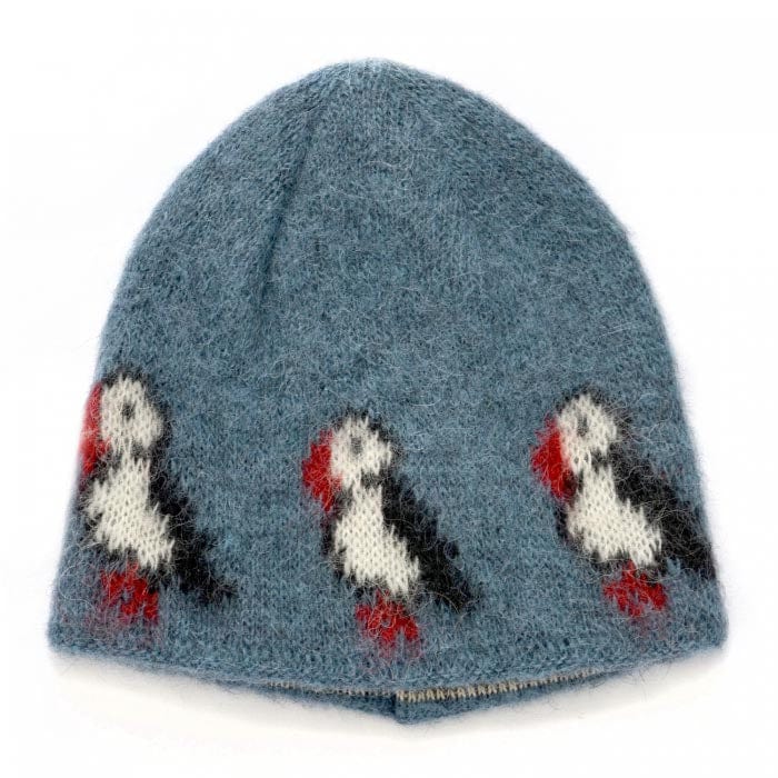 Kidka - Wool Hat - Blue Puffins - The Icelandic Store