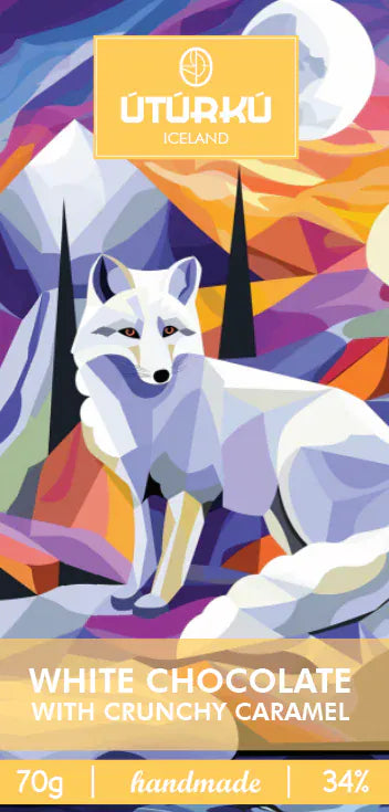 WHITE CHOCOLATE WITH CHRUNCHY CARAMEL