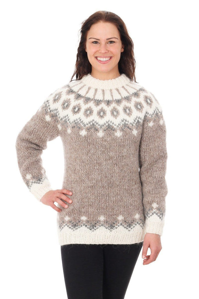 Gerdur Icelandic Sweater - Light Beige Wool 