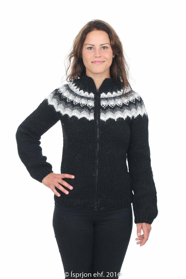 Rán - Icelandic Wool Cardigan - Black - icelandicstore.is