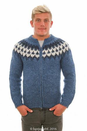 Vættir - Icelandic Cardigan Sweater - Arctic Blue
