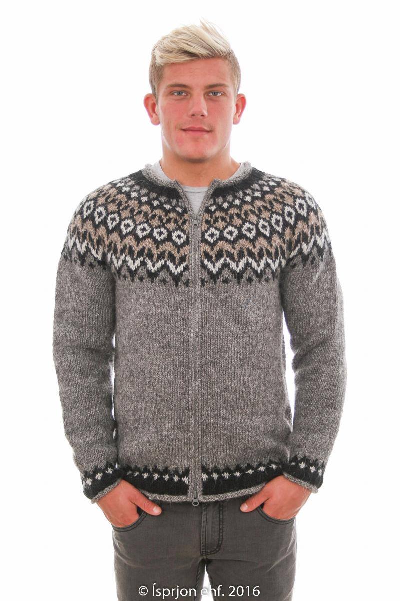 Icelandic Hand Knit men´s Zipper wool Cardigan Sweaters| Customized ...