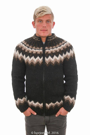 Icelandic Hand Knit men´s Zipper wool Cardigan Sweaters| Customized ...